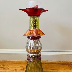 reversible glass candleholder